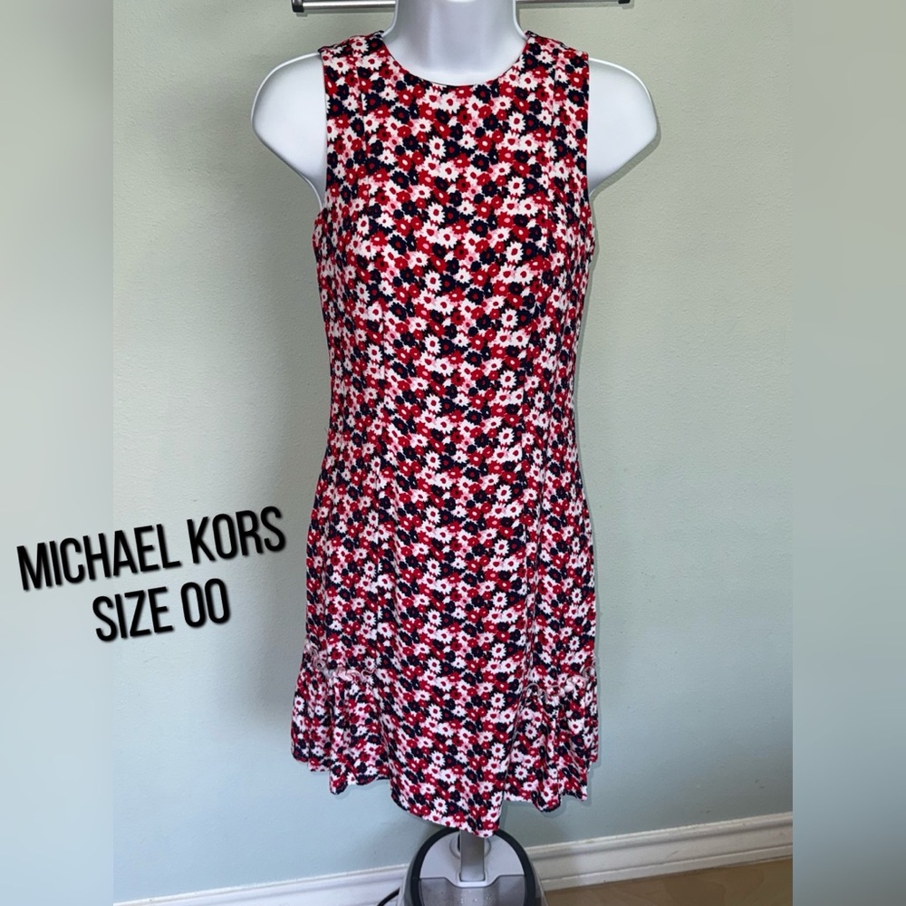 Michael Kors Red and Black Floral Dress